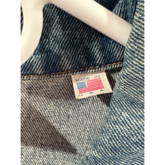 Vintage Denim Jean Jacket Coat Embossed Football Player Graphic X-Large Made USA - Picture 6 of 13